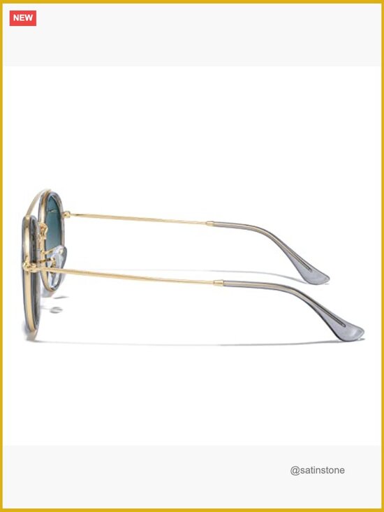 Double Bridge Round Polarized Sunglasses - UV400 Retro Metal Frame Unisex Sun